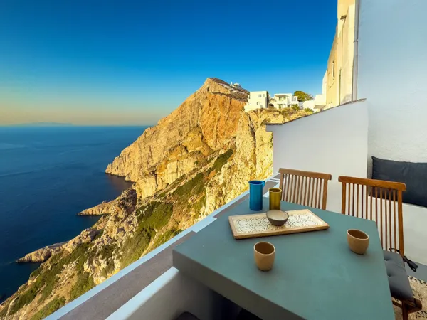 Panoramic views house over the Aegean sea - Folegandros, Folegandros, Cyclades Islands