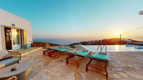 Beautiful villa with outstanding sunset and sea views   - Fanari, Mykonos, Cyclades Islands
