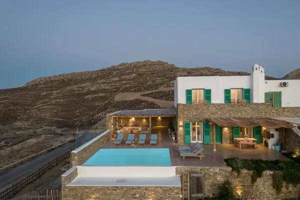 Beautiful residence overlooking the sunset and the Aegean Sea  - Fanari, Mykonos, Cyclades Islands
