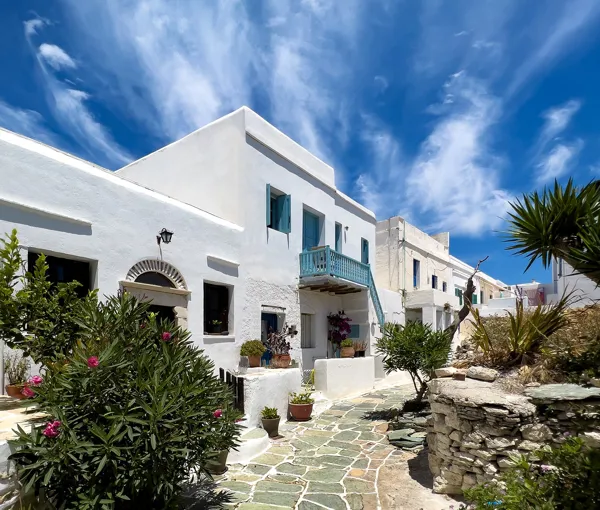 Panoramic views house over the Aegean sea - Folegandros, Folegandros, Cyclades Islands