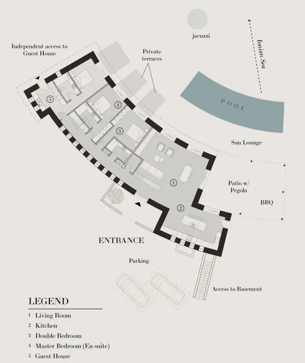 Olive grove plot with planning permission for a Mediterranean villa - Meganisi, Ionian Islands