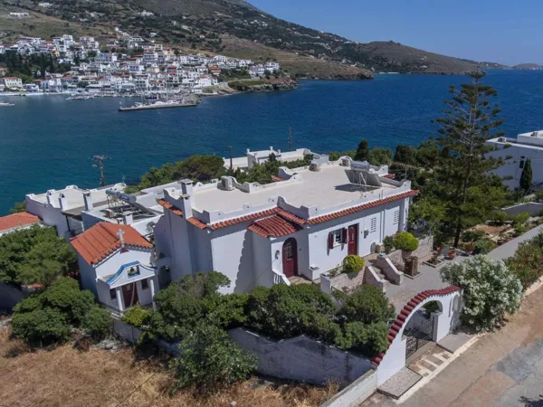 Traditional house with panoramic sea views over Batsi bay - Batsi, Andros, Cyclades Islands