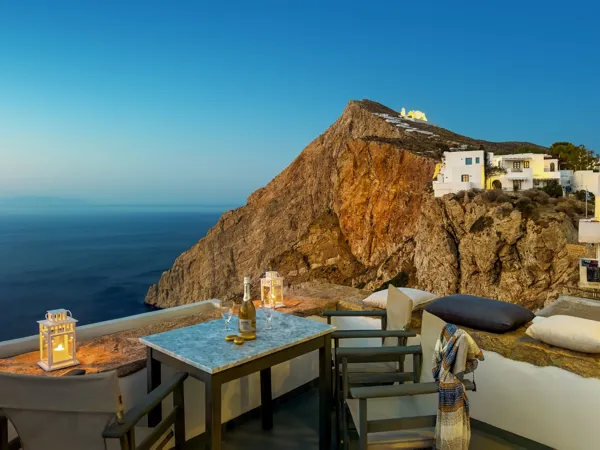 Panoramic views house over the Aegean sea - Folegandros, Folegandros, Cyclades Islands