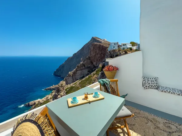 Panoramic views house over the Aegean sea - Folegandros, Folegandros, Cyclades Islands