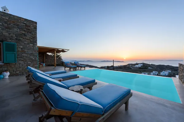 Beautiful residence overlooking the sunset and the Aegean Sea  - Fanari, Mykonos, Cyclades Islands