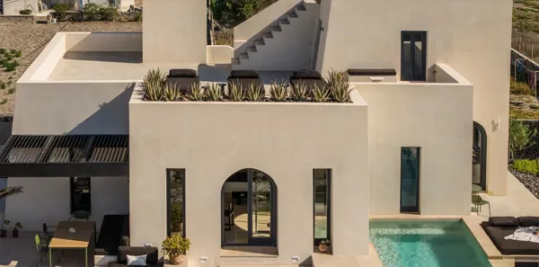 Luxury Santorini Villa with Uninterrupted Sea Views and Private Beach Access - Fira, Santorini, Cyclades Islands