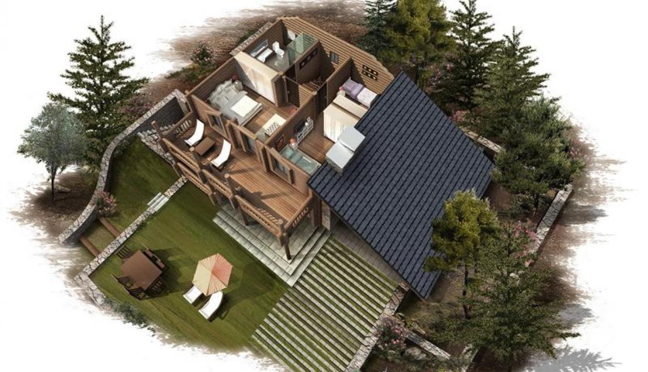 Luxury wooden villas in pure and spotless environment