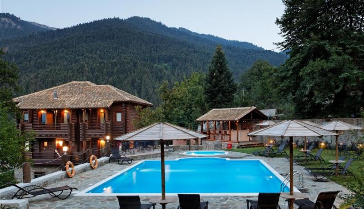 A stunning log chalet type villa in peaceful and verdant location