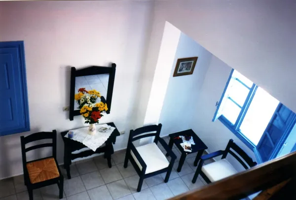 Whitewash house in Messaria traditional settlement - Messaria, Santorini, Cyclades Islands