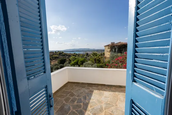 Traditional white wash house with panoramic view - Portocheli, Argolis, Peloponnese