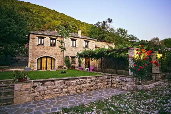 Traditional three buildings complex in Zagori - Aspraggeli, Ioannina, Epirus