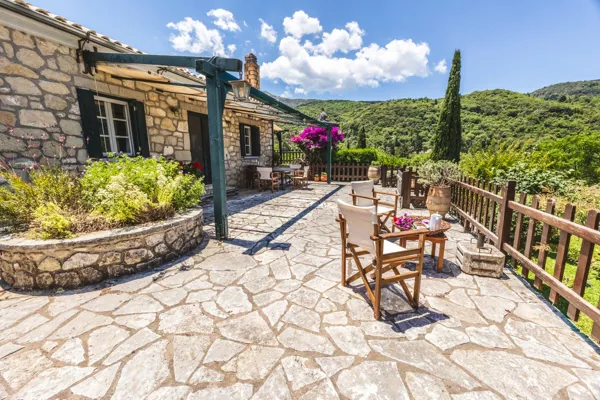 Single-Storey Stone Residence with Generous Outdoor Terraces - Karya, Lefkada, Ionian Islands