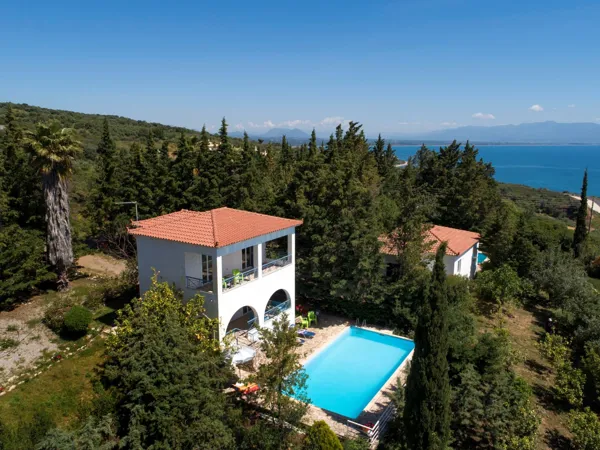 Hillside villas with panoramic sea and mountains views - Petalidi, Messinia, Peloponnese