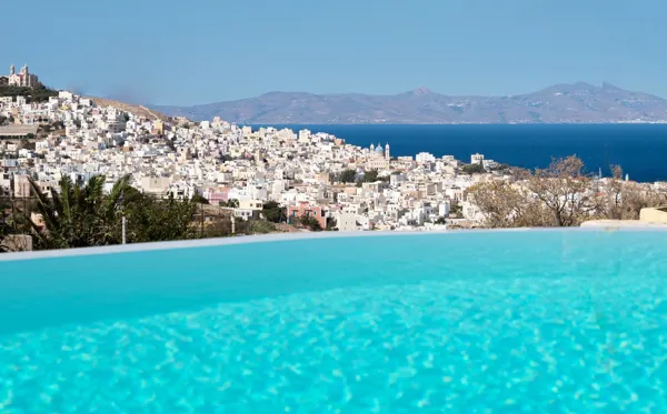 Newly built complex overlooking Ermoupolis and the sea - Syros, Syros, Cyclades Islands
