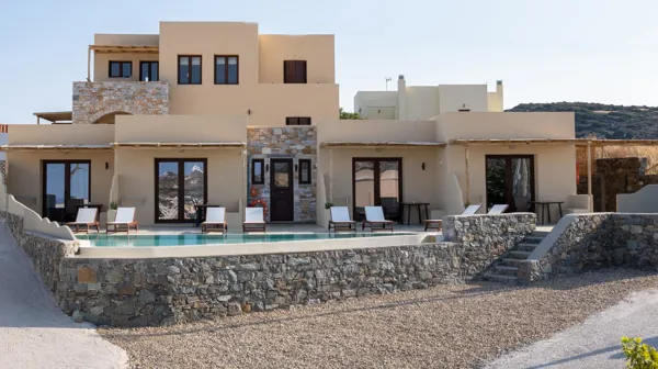 Newly built complex overlooking Ermoupolis and the sea - Syros, Syros, Cyclades Islands
