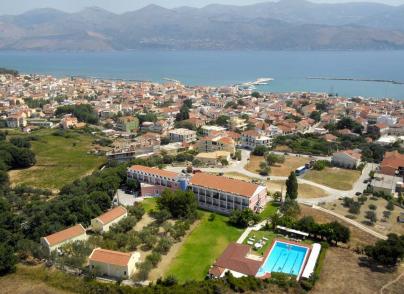 Hotel complex with panoramic sea and mountain views