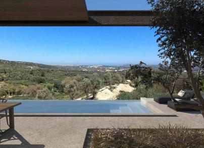 Panoramic views villa in an olive grove