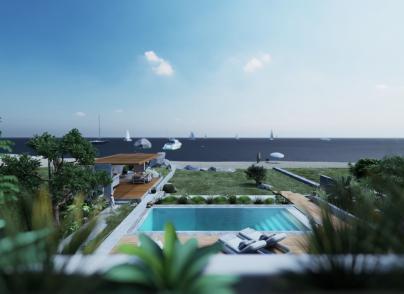 Newly-built beachfront villa   
