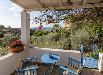 Traditional white wash house with panoramic view