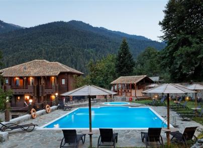 A stunning log chalet type villa in peaceful and verdant location