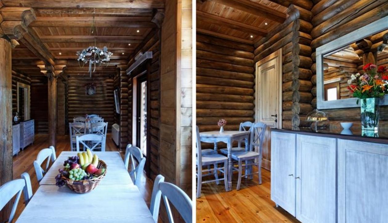 A stunning log chalet type villa in peaceful and verdant location